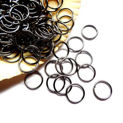 500 PCS PACK, 8 mm, Gunmetal Plated Black COLOR JUMP RING FINDINGS