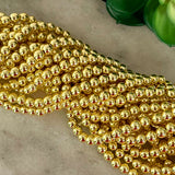 1 STRING/LINE PACK' 4 MM' 18K GOLD POLISHED JAPANESE GLASS BEADS
