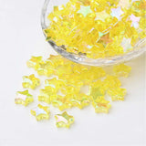 100 Pcs Pkg. Small Start Beads Fine quality of Acrylic Material for Jewelry Making, Yellow AB