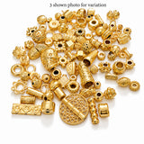 100 PCS Gold Plated Alloy Metal Beads for Jewelry Making | Shiny Spacer Beads & Designer Bead Caps | DIY Bracelet, Necklace & Craft Supplies