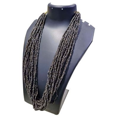 Multi Strand Black Beaded Necklace | Sweetrocks Jewelry