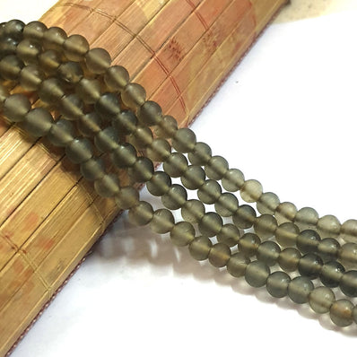 Matt Frosted Glass Beads Sold Per Strand of 16" Line in Size approx 6mm 1 16"Line Approx Beads  60 Pcs Beads
