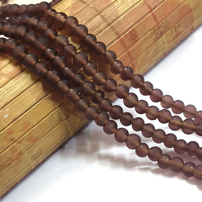 Matt Frosted Glass Beads Sold Per Strand of 16" Line in Size approx 6mm 1 16"Line Approx Beads  60 Pcs Beads