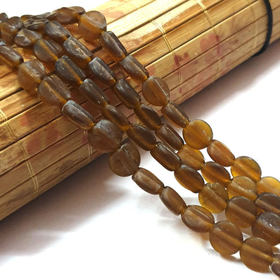 Matt Frosted Glass Beads Sold Per Strand of 16" Line in Size approx 12x12x7mm 1 16"Line Approx Beads  36 Pcs Beads