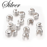 100 Pcs Silver Plated Crimp Cover for jewelry making