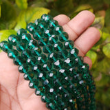 10mm Rondelle Shape, Teal Green Color, Crystal Glass Beads, Sold Per Strand/Line Pack
