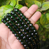 10mm Rondelle Shape, Dark Green color, Crystal Glass Beads, Sold Per Strand/Line Pack
