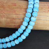 8x11mm Handmade Glass Trade Beads,  59~60 Beads in one Strand, Hole size about 3 to 4mm