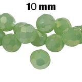 34 Beads High quality Fine cut crystal beads for jewelry making Pale green