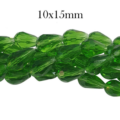 10X15MM LARGE FACETED AB RED DROP ABOUT 27 BEADS LOOSE FOR JEWELRY MAKING