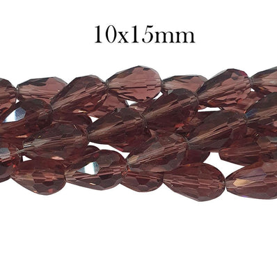 10X15MM LARGE FACETED AB RED DROP ABOUT 27 BEADS LOOSE FOR JEWELRY MAKING