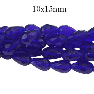 10X15MM LARGE FACETED AB RED DROP ABOUT 27 BEADS LOOSE FOR JEWELRY MAKING