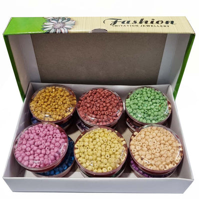 12 Colors Combo Pack Colorful Glass Seed Beads, Size 6/0 (4mm) Jewelry and Crafts Making