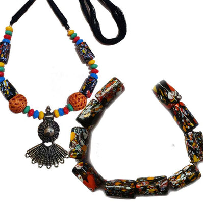 10/Pcs Pkg. Vintage, old rare Beads in Size About 16X30MM Black Color