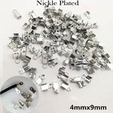 Rhodium Steel, 200 PCS SMALL SIZE CORD END TIPS CRIMP FINDINGS FASTENER JEWELRY MAKING RAW MATERIALS