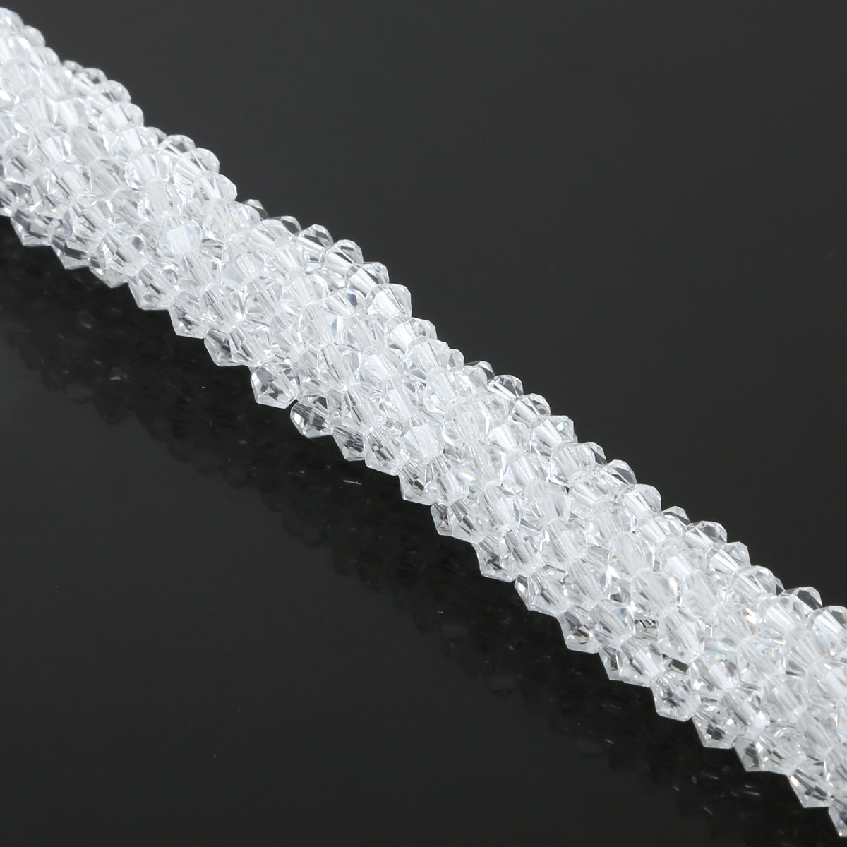 500 Beads Clear White Crystal 4mm Crystal bicone faceted glass beads