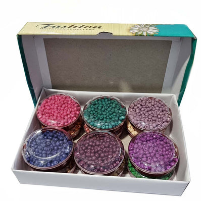 12 Colors Combo Pack Colorful Glass Seed Beads, Size 6/0 (4mm) Jewelry and Crafts Making