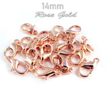 20 Pcs Pack Rose gold Plated Lobster calsps 14mm Size