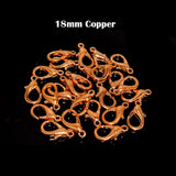 18mm Size, Lobster Clasps, Copper plated, Material Zinc, Sold by Per Pkg of 10 Pieces Used in Jewellery Making.