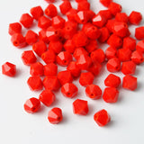 500 Pcs Beads Red Opaque CRYSTAL GLASS 4 MM SOLID RED CRYSTAL GLASS BEADS