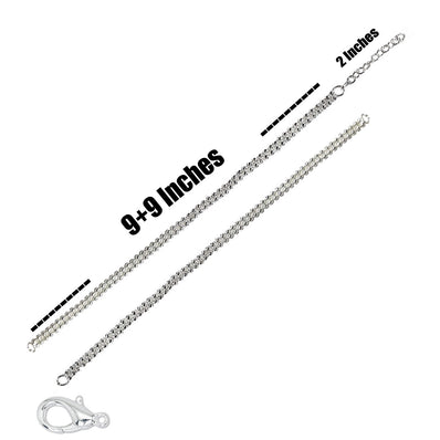 DIY ball chain chain 2 row jointed 9+9 Inches long with 2 inches extension chain