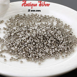 500 Pcs Nickel Plated Antique Bead crimp round 2mm size for jewelry making stopper
