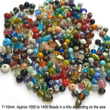 1 Kilogram Pack Glass Beads Truly Indian Mix beads Size approx 7~10mm