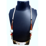 MOP Pearl Pendants with Carnelian Gemstone beads Necklace