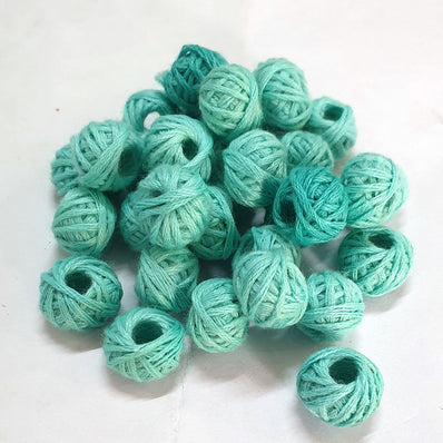 20 Pcs Pack, Round Woven Cotton Thread Beads Size: 10mm~11mm Fine Quality Beads