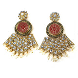 Festive Collection' Handmade Kundan Earrings Sold By Per Pair Pack' Big size 80-90 MM