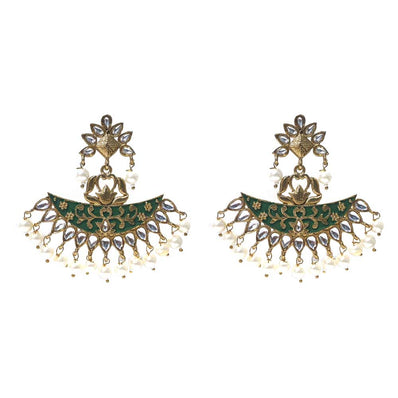 FESTIVE COLLECTION' HANDMADE KUNDAN EARRINGS SOLD BY PER PAIR PACK' BIG SIZE 62x60 MM