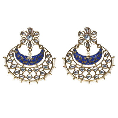 FESTIVE COLLECTION' HANDMADE KUNDAN EARRINGS SOLD BY PER PAIR PACK' BIG SIZE 70x60 MM