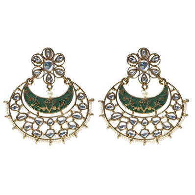 FESTIVE COLLECTION' HANDMADE KUNDAN EARRINGS SOLD BY PER PAIR PACK' BIG SIZE 70X60 MM