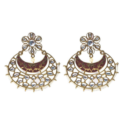 FESTIVE COLLECTION' HANDMADE KUNDAN EARRINGS SOLD BY PER PAIR PACK' BIG SIZE 70X60 MM