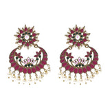 FESTIVE COLLECTION' HANDMADE KUNDAN EARRINGS SOLD BY PER PAIR PACK' BIG SIZE 70-80 MM