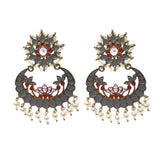 FESTIVE COLLECTION' HANDMADE KUNDAN EARRINGS SOLD BY PER PAIR PACK' BIG SIZE 70X60 MM