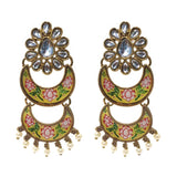 FESTIVE COLLECTION' HANDMADE KUNDAN EARRINGS SOLD BY PER PAIR PACK' BIG SIZE 65 MM