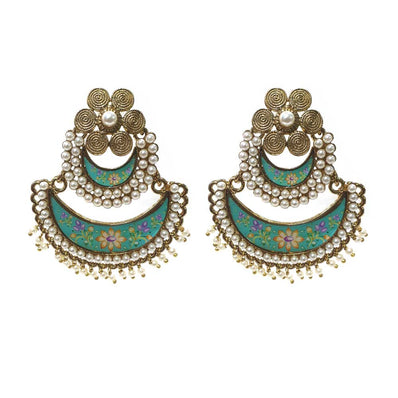 FESTIVE COLLECTION' HANDMADE KUNDAN EARRINGS SOLD BY PER PAIR PACK' BIG SIZE 65x55 MM