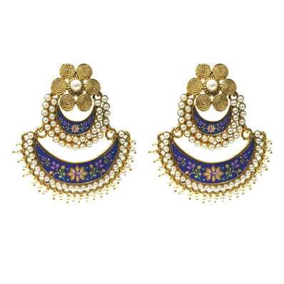 FESTIVE COLLECTION' HANDMADE KUNDAN EARRINGS SOLD BY PER PAIR PACK' BIG SIZE 65x55 MM