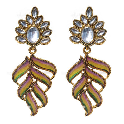 FESTIVE COLLECTION' HANDMADE KUNDAN EARRINGS SOLD BY PER PAIR PACK' BIG SIZE 75 MM