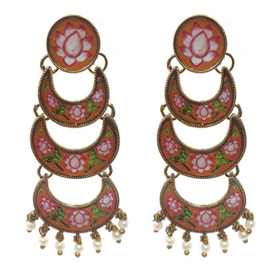 FESTIVE COLLECTION' HANDMADE KUNDAN EARRINGS SOLD BY PER PAIR PACK' BIG SIZE 75 MM
