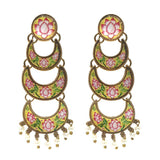 FESTIVE COLLECTION' HANDMADE KUNDAN EARRINGS SOLD BY PER PAIR PACK' BIG SIZE 75 MM