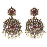 FESTIVE COLLECTION' HANDMADE KUNDAN EARRINGS SOLD BY PER PAIR PACK' BIG SIZE 80x50 MM