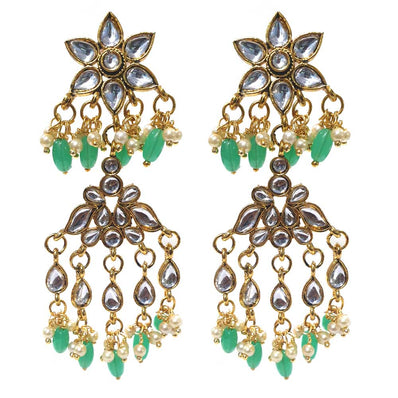 FESTIVE COLLECTION' HANDMADE KUNDAN EARRINGS SOLD BY PER PAIR PACK' BIG SIZE 70-75 MM