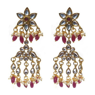 FESTIVE COLLECTION' HANDMADE KUNDAN EARRINGS SOLD BY PER PAIR PACK' BIG SIZE 70-75 MM
