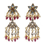 FESTIVE COLLECTION' HANDMADE KUNDAN EARRINGS SOLD BY PER PAIR PACK' BIG SIZE 70-75 MM