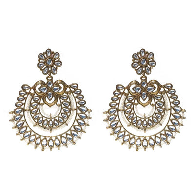 FESTIVE COLLECTION' HANDMADE KUNDAN EARRINGS SOLD BY PER PAIR PACK' BIG SIZE 75X60 MM