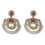 FESTIVE COLLECTION' HANDMADE KUNDAN EARRINGS SOLD BY PER PAIR PACK' BIG SIZE 75X60 MM