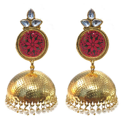 FESTIVE COLLECTION' HANDMADE KUNDAN EARRINGS SOLD BY PER PAIR PACK' BIG SIZE 60-65 MM