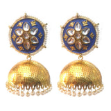 FESTIVE COLLECTION' HANDMADE KUNDAN EARRINGS SOLD BY PER PAIR PACK' BIG SIZE 60-65 MM